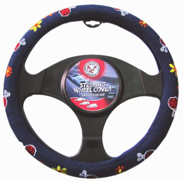 כיסוי הגה פרחים+חיפוש'רקום כחול
