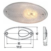 פנס צד אוטובוס לד 12V/0.3W אליפס